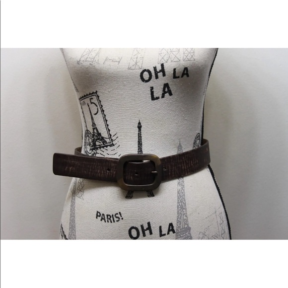 Levis Belt Brown 100% Leather Cowboy Rodeo Brass Metal Buckle Unisex Small 30 - Picture 5 of 10